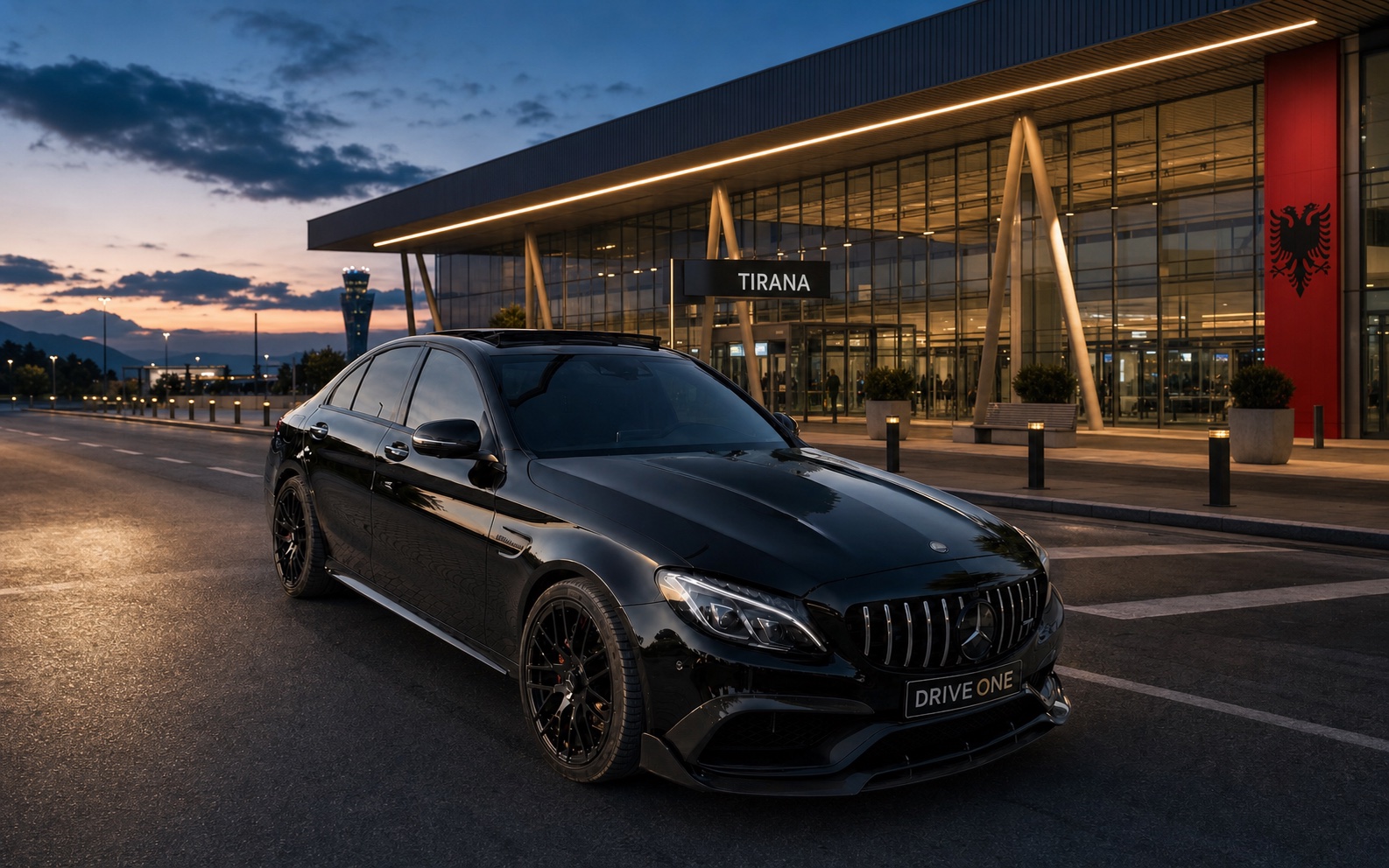 Mercedes C63 S · Tirana by night